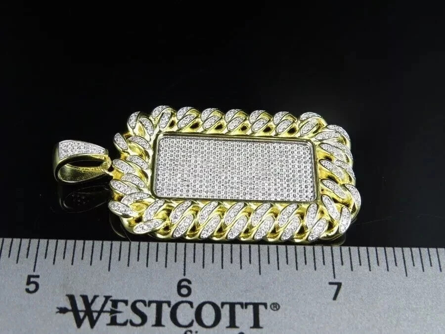 2.70Ct Lab Created Diamond Round Dome Pillow Pendant 14K Yellow Gold Finish