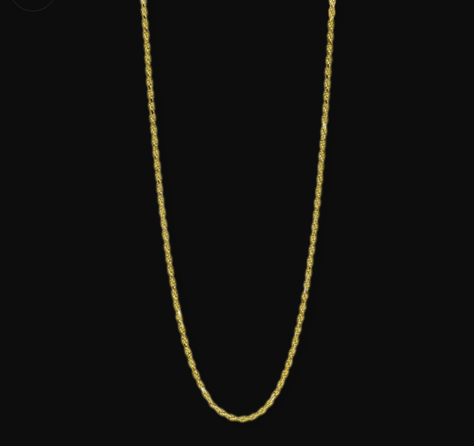 NIB 2.5mm D/C 18k Gold Bonded 24″ Rope Chain Made n Italy
