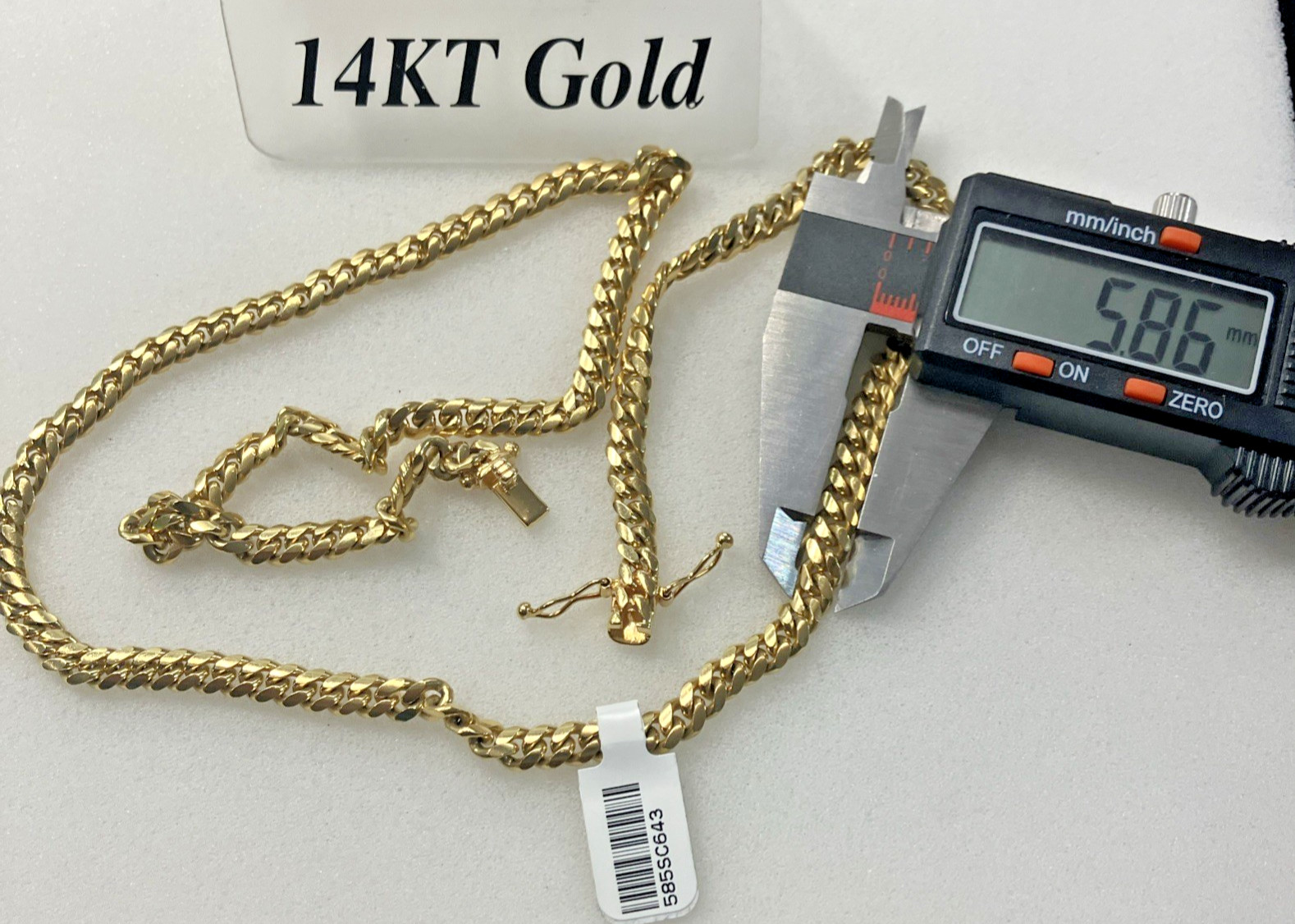 14kt Real Gold Solid Cuban Chain 64.25grams 5.85mm 24.25” M Brand New w/Tag 14K