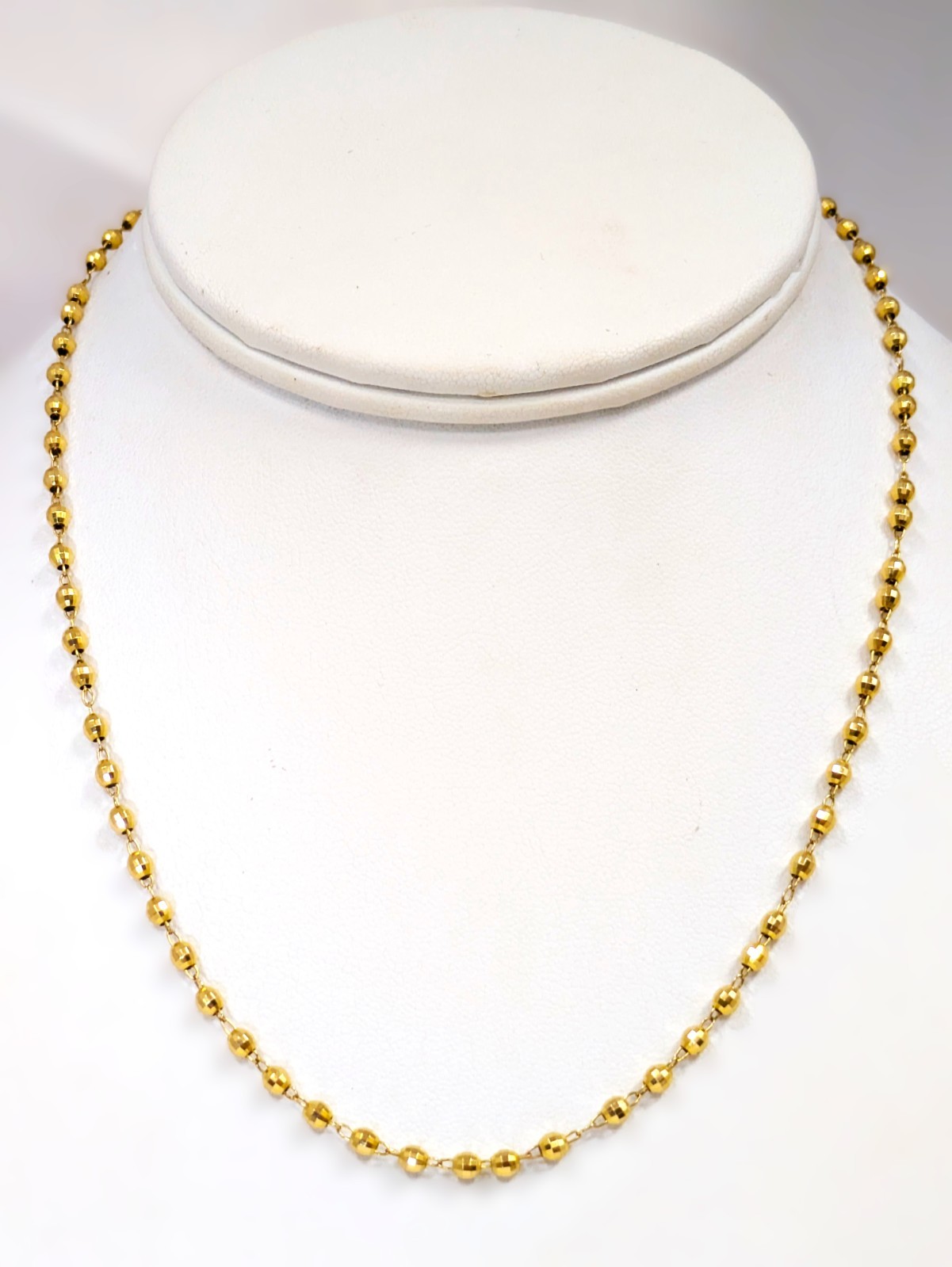 18K Gold Disco Ball Chain, 16-1/2” Long