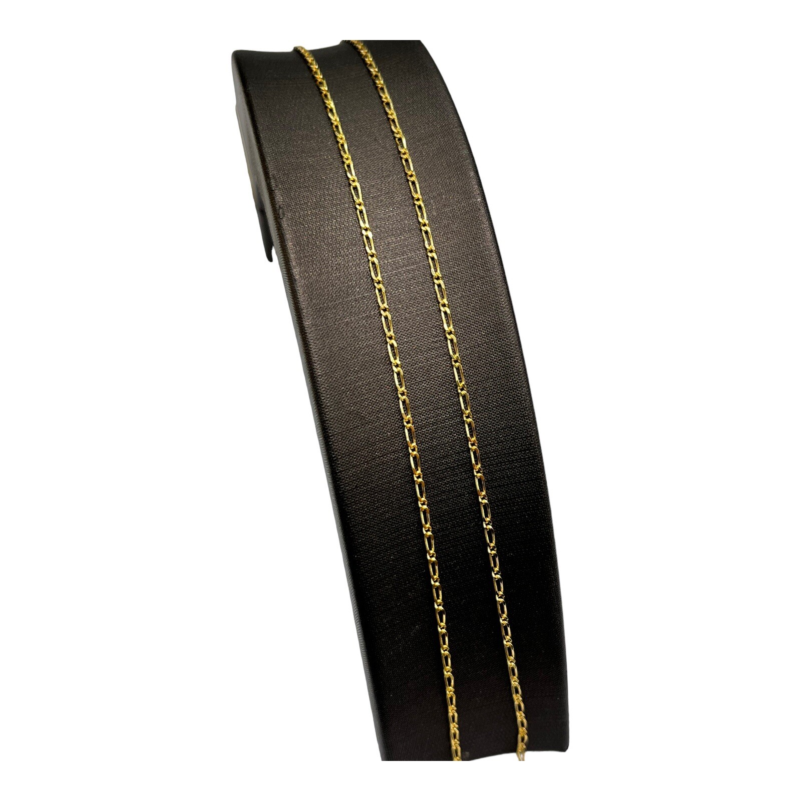 9ct 9k Yellow Gold Italian (1×1) Figaro Link Chain Necklace 2.97 Grams 70cm. New