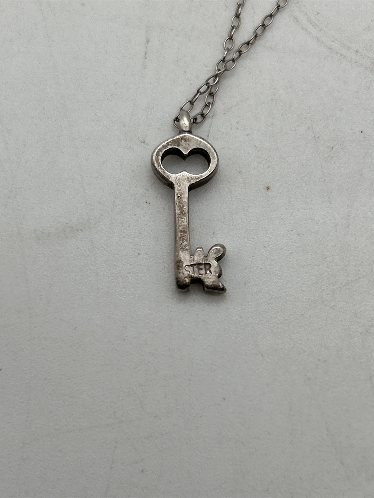 Sterling Silver Key Pendant Necklace 17” – 2.17 Grams