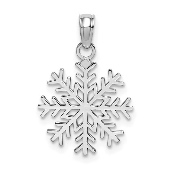 10K White Gold Snowflake Pendant 10C3062W