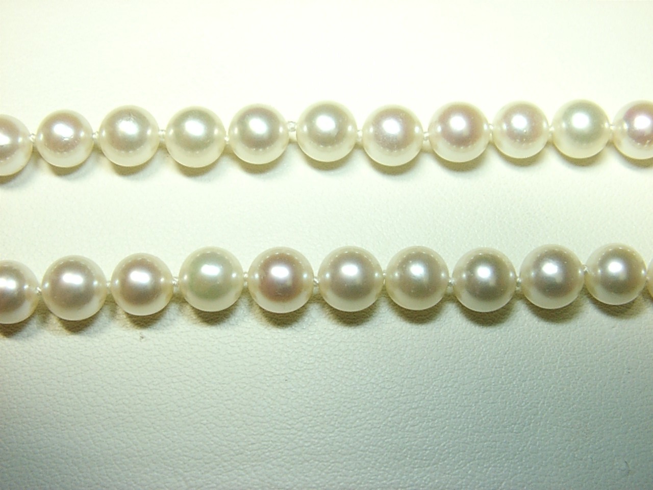 14k Y Gold 6.5mm Cult Pearl Necklace 16 inches very good luster ( Closed Store )