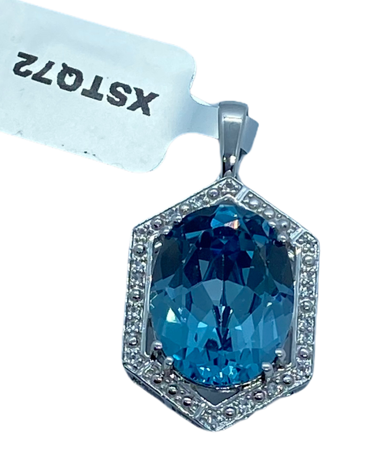 Versailles White Topaz Sterling Silver Pendant 11.12cts