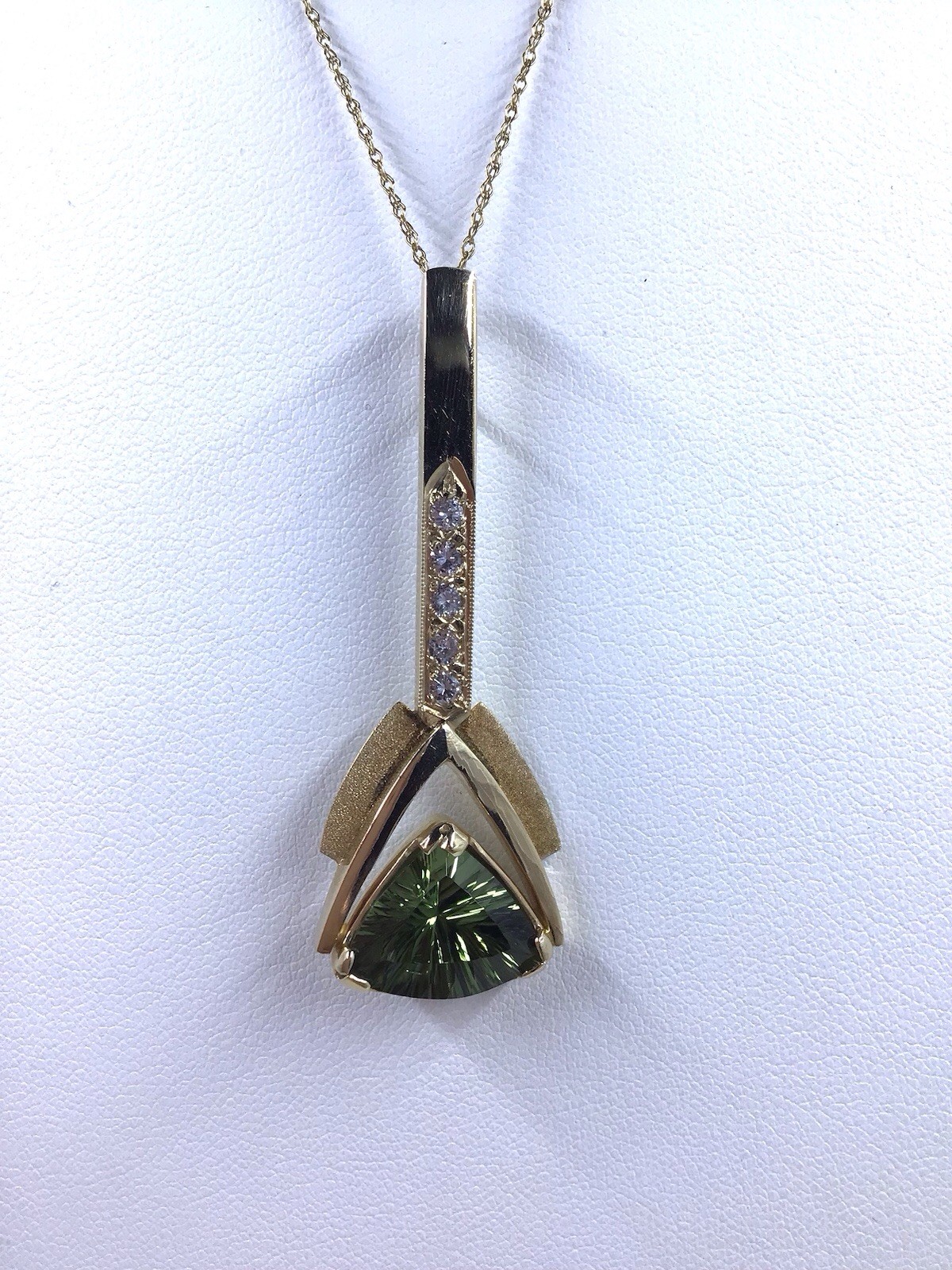 14K YG Tashmarine & Diamond Pendant