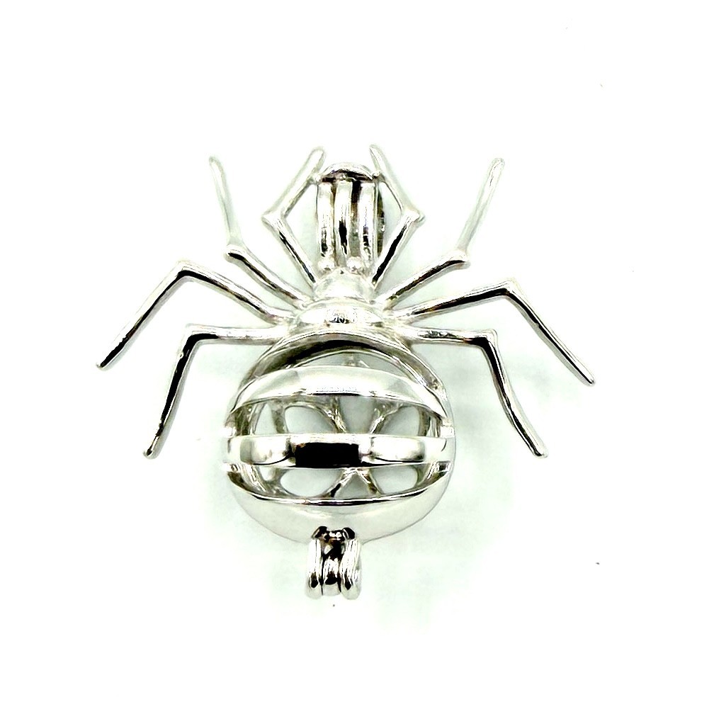 Sterling Silver Pearl Cage Pendant for Necklace Bracelet Nature Animals Insects
