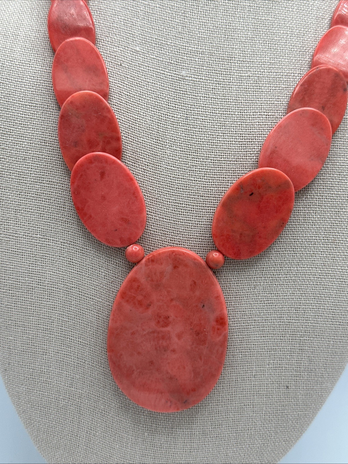 Jay King Indonesian Strawberry Pink Coral Sterling Silver Necklace 18-21”