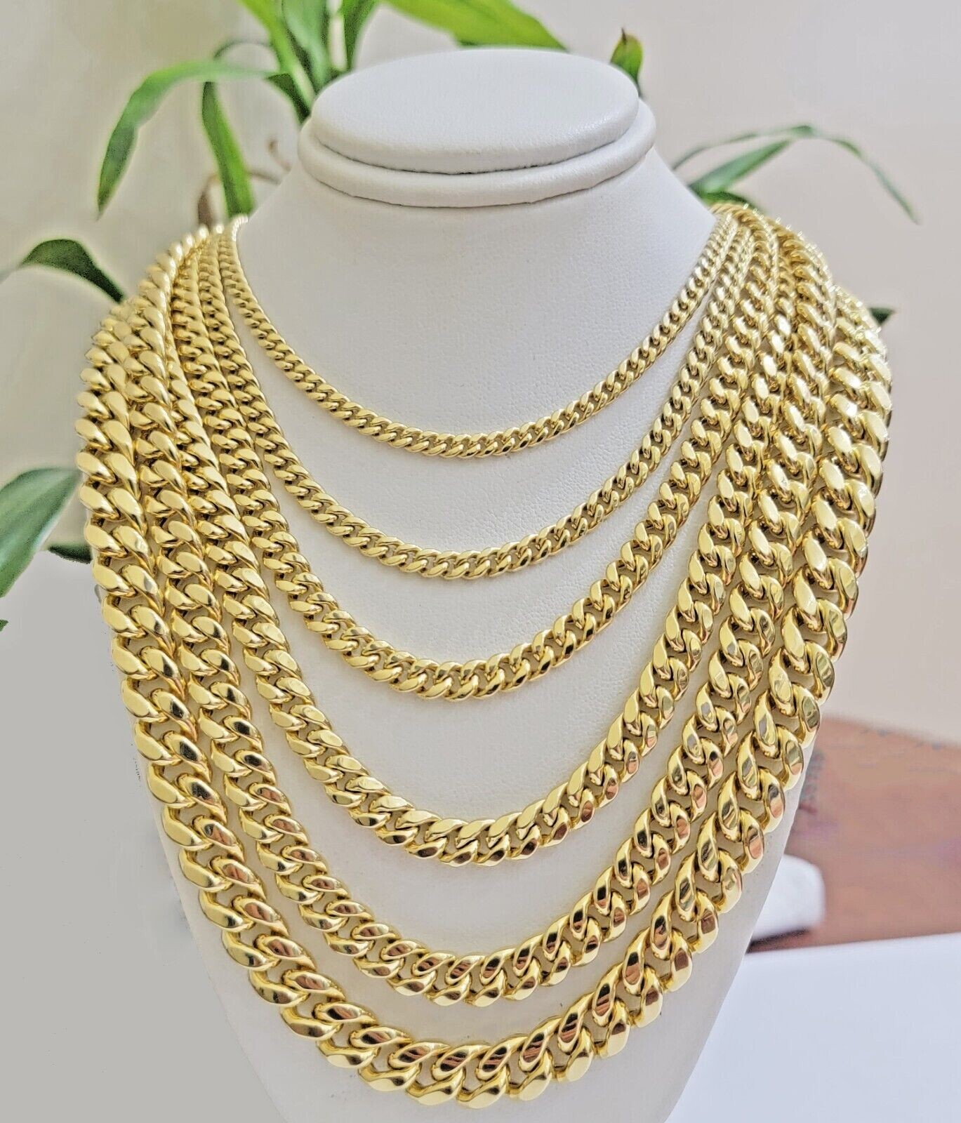 Real 10k Gold Chain Necklace Miami Cuban Link 18″-30″ Inch 6mm 7mm 8mm 9mm 10mm