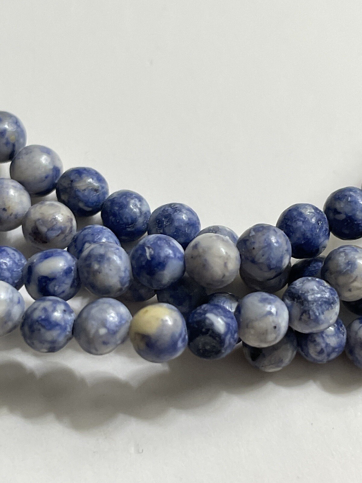 Natural Sodalite Royal Blue Beaded 34 in Necklace 4mm Gemstones Single Strand