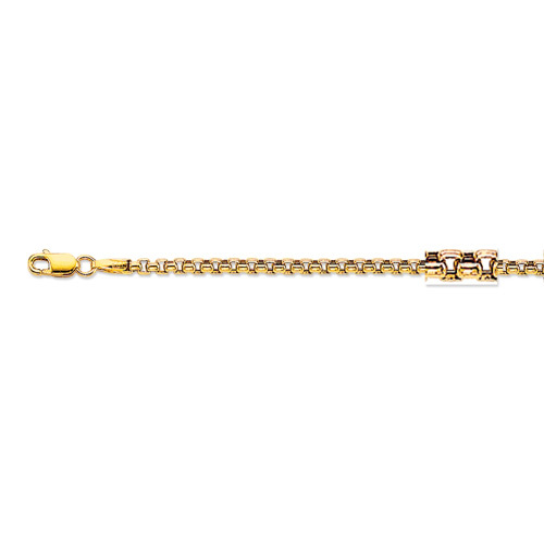 14k Yellow Gold 18″ Round Box Link Pendant Chain/Necklace 1.3 mm 2 Grams