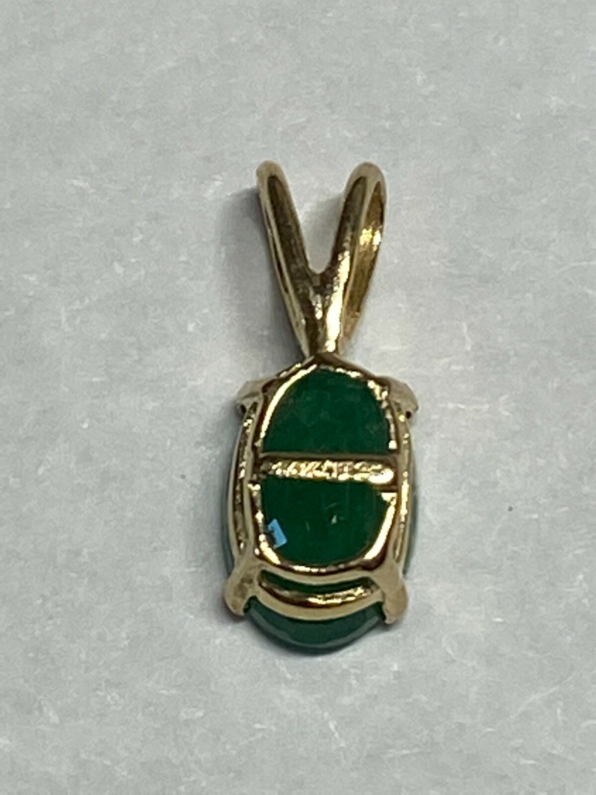 14 Karat Yellow Gold Genuine 6 x 4mm Oval Emerald Pendant (Available w/ Chain)