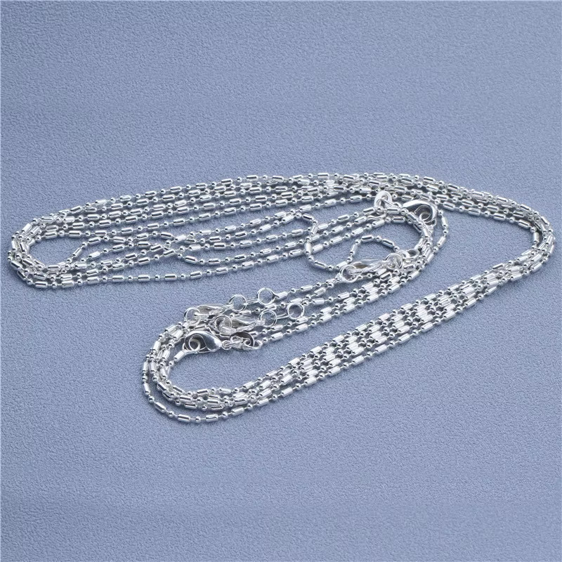 1pcs 925 Sterling Silver 16-30″ Rolo Bead Figaro Chain Necklace 9 Design Jewelry