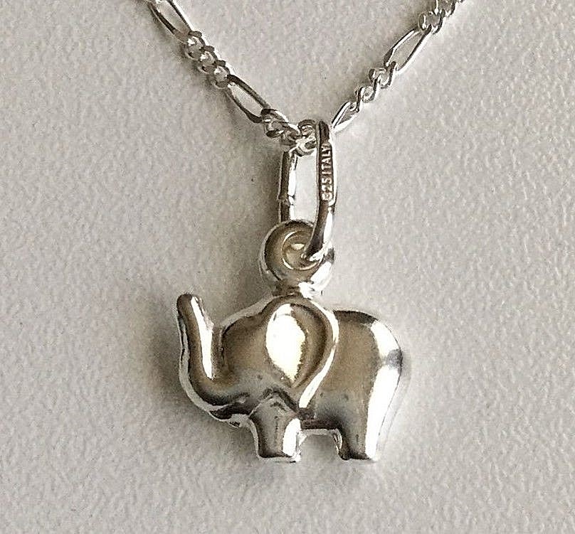 CADENA DE ELEFANTE EN 925 PLATA 18″/925 STERLING SILVER ELEPHANT NECKLACE-17mm