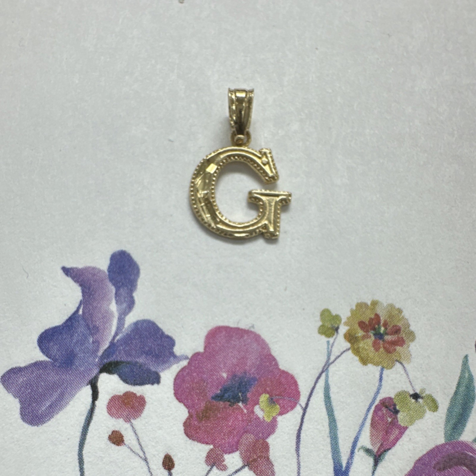 Yellow Gold 14k Letter G Pendant Alphabet Theme No Stone Jewelry Charm