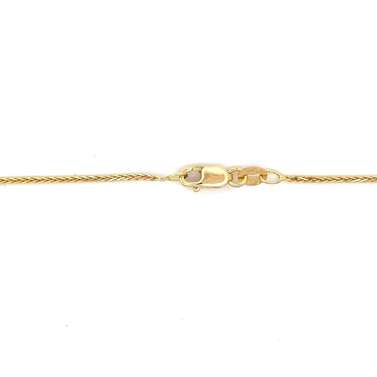 14k Gold 1.2mm Chain Franco Necklace 16″ For Unisex Adults, Chevron Link, Italy