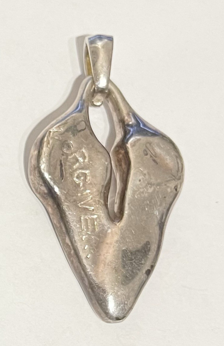 Broken Heart “Forgive” Pendant, Robert Lee Morris RLM Studio Sterling Silver 925