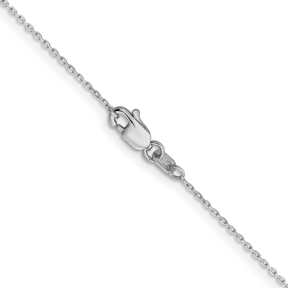 14K White Gold .8mm Diamond-cut Cable Chain Necklace 16″