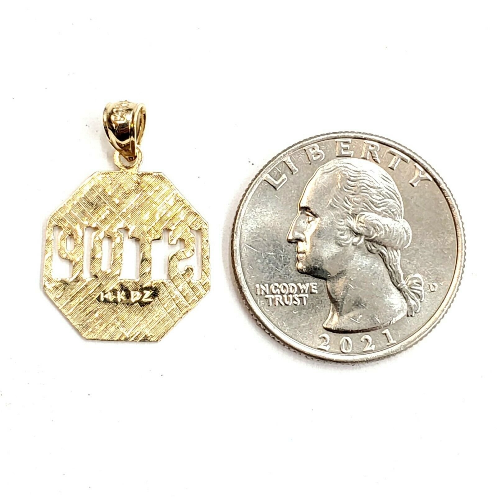 14k yellow Gold I’ll never stop loving you Pendant charm gift fine jewelry 1.6g