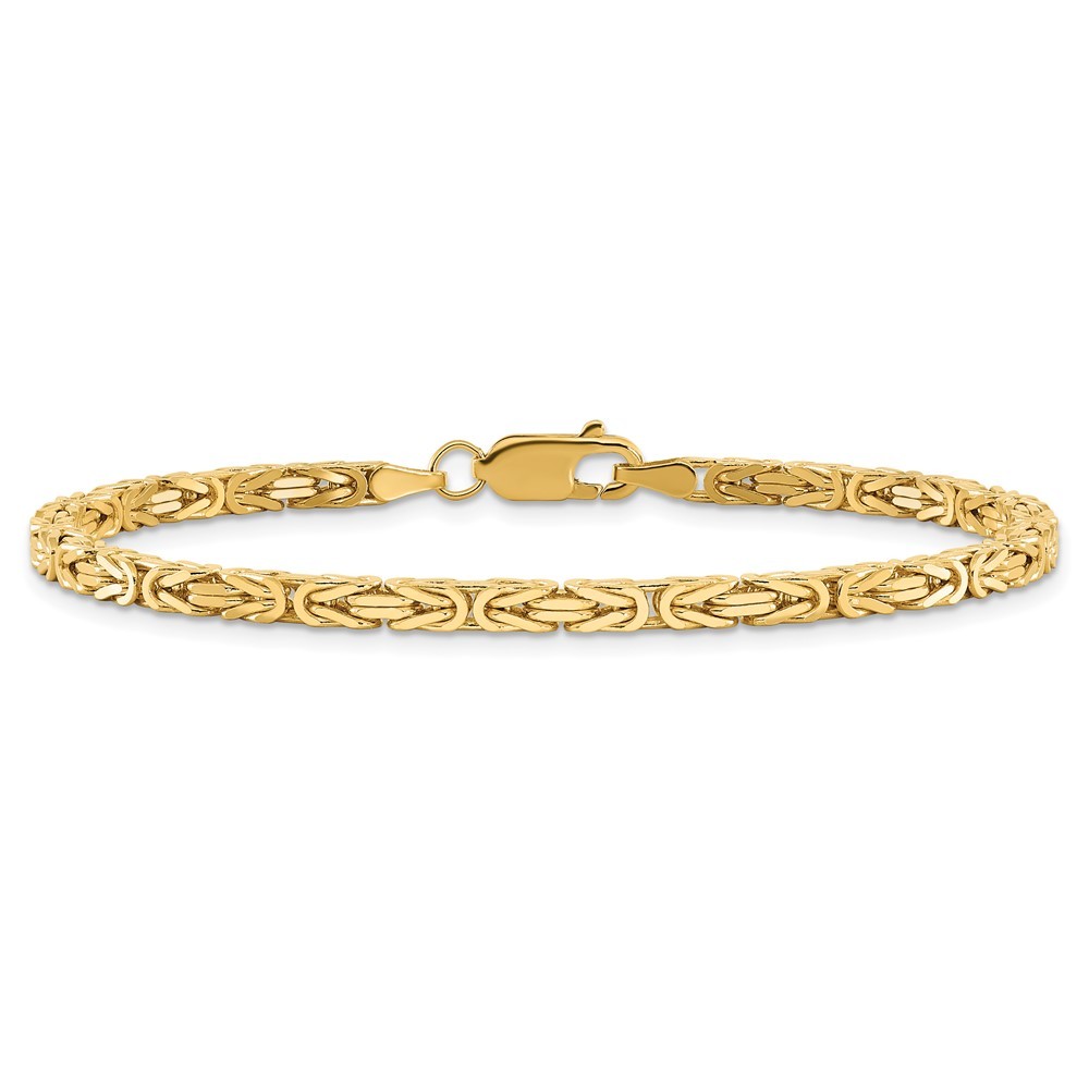 10K Yellow Gold 2-4mm Byzantine Chain Necklace 7-30 Inch Mens Womens