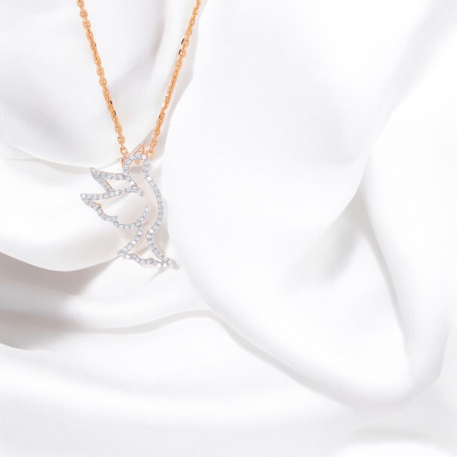 0.30Ct Round Cut Moissanite Pendant Whit Chain 18″ 10K Solid Gold for Women