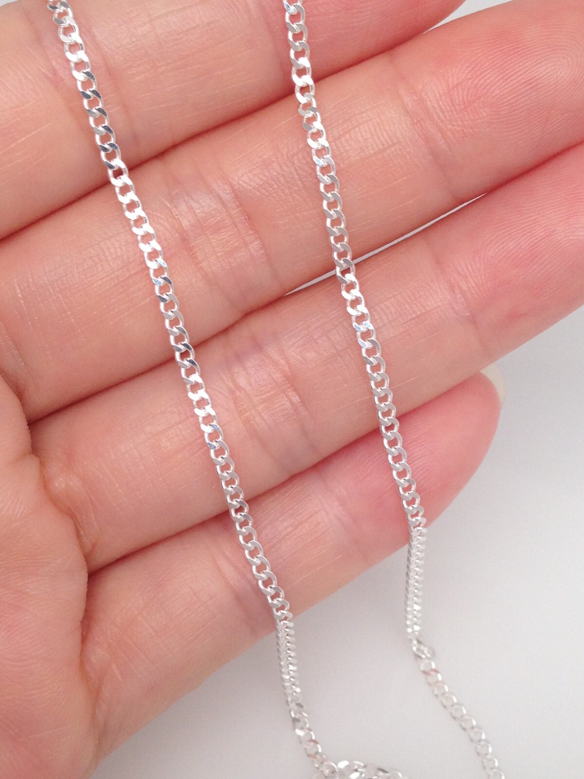 Sterling Silver 925 Cuban Link Chain Necklace Men Women 2mm 16″ 18″ 20″ 22″ 24″