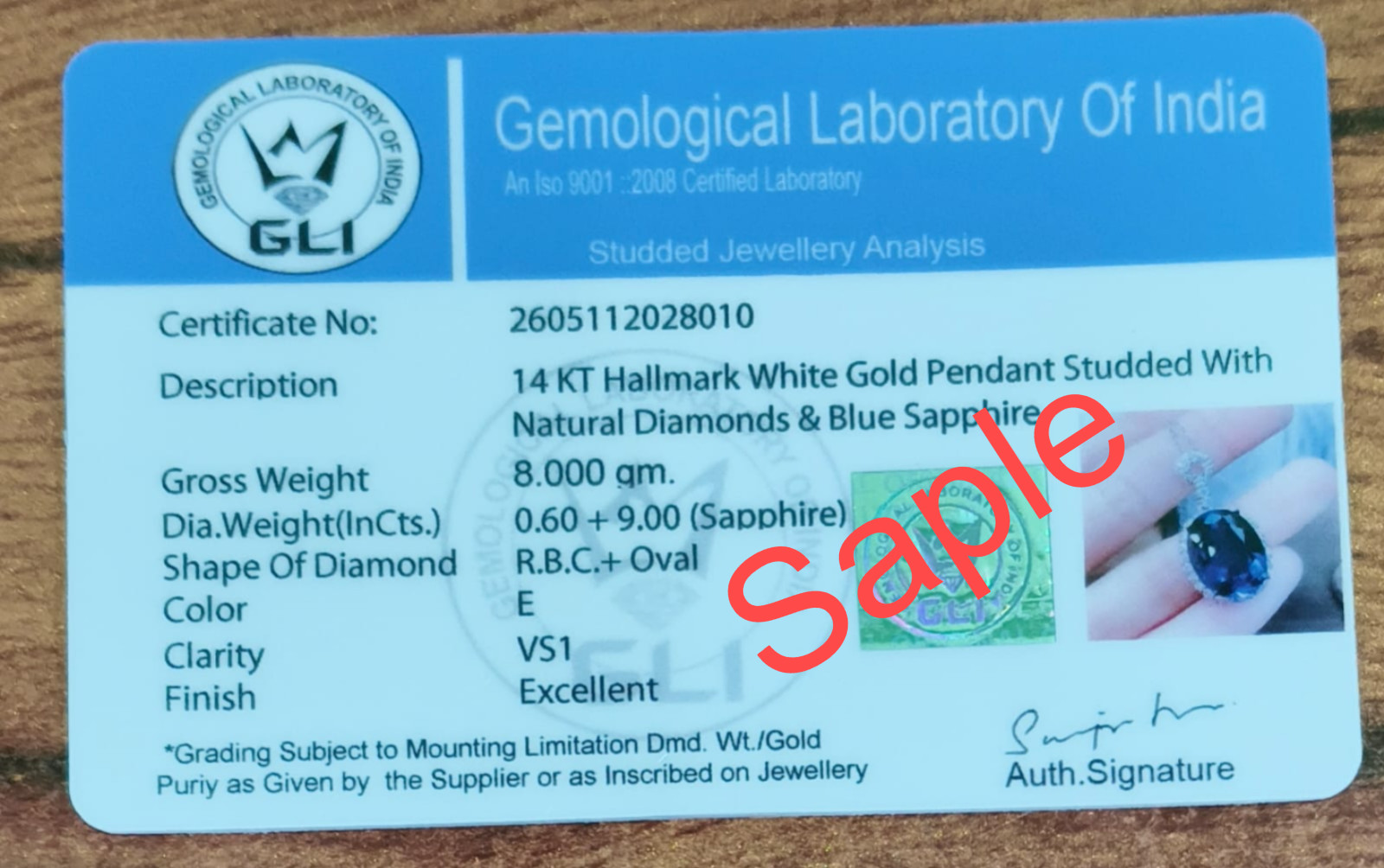 6.50Ct Oval Cut Natural Blue Sapphire & Diamond 14K White Gold Luxurious Pendant