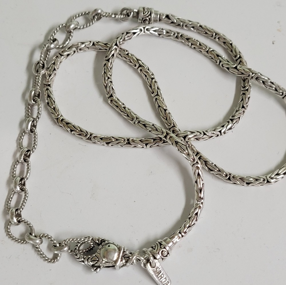 VINTAGE SARDA STERLING SILVER 20.5″+ NECKLACE 925 23.5g Large Sarda 3″ Pendant