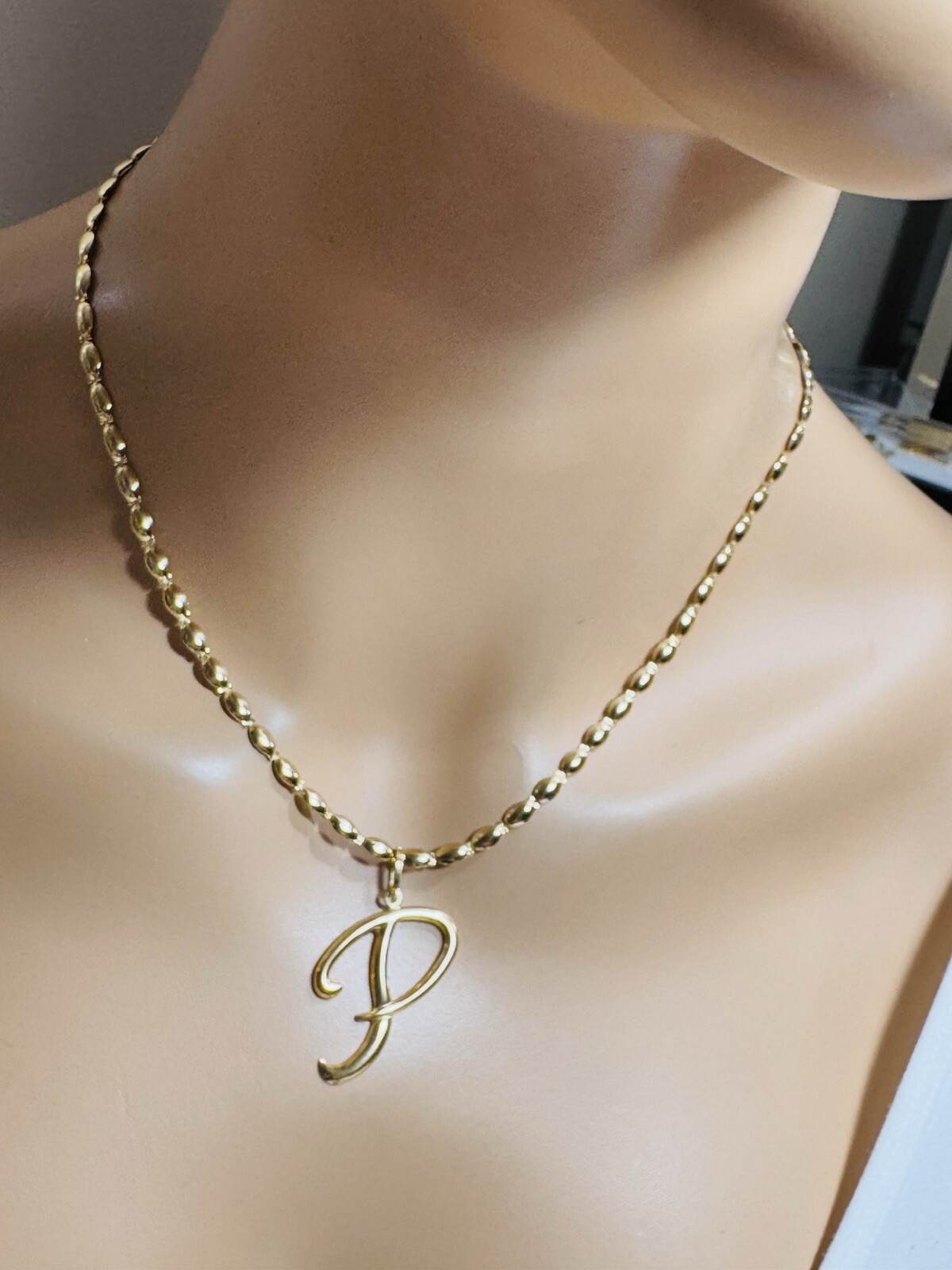 18K 750 Genuine Gold Chain Oval Link P Necklace 17”/18” Long 9.5g 3.5mm