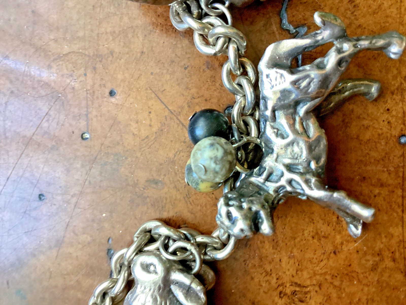 Susan Cummings Endangered Species African Animal Charm Necklace 19″ Sterling