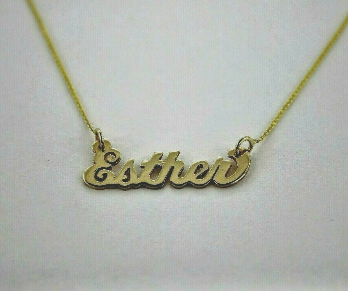 10K Solid Yellow Gold PERSONALIZED Custom Name Pendant Charm with/without chain