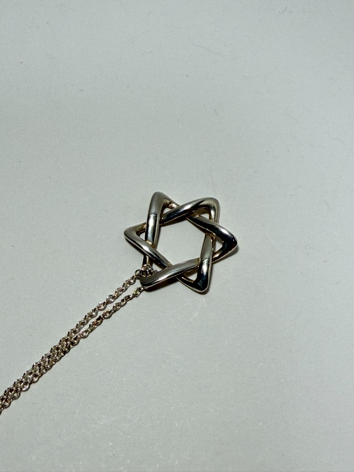 TIFFANY & Co. Star of David Sterling Silver Necklace Pendant very good F/S