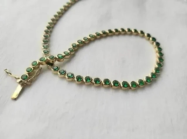 4MM Round Cut Lab Created Diamond Bezel Tennis Necklace 14k Yellow Gold Plated