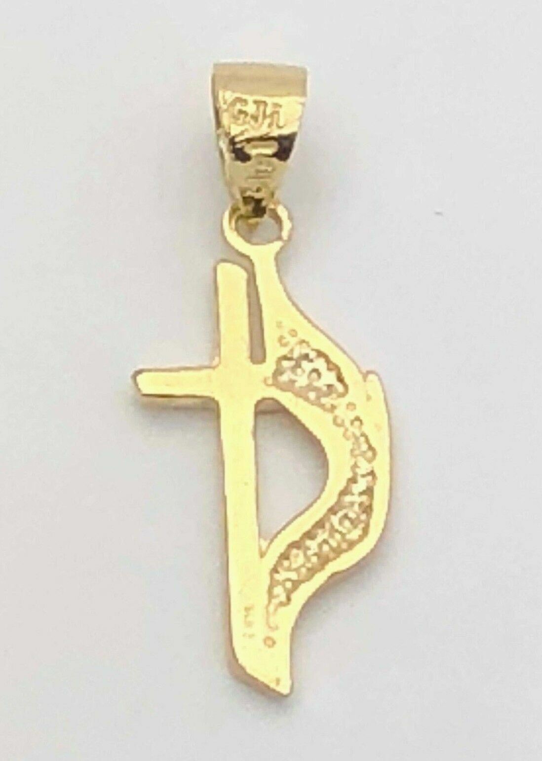 14k Yellow Gold Solid Religious Methodist Cross Charm Pendant 1″ 1.3 grams