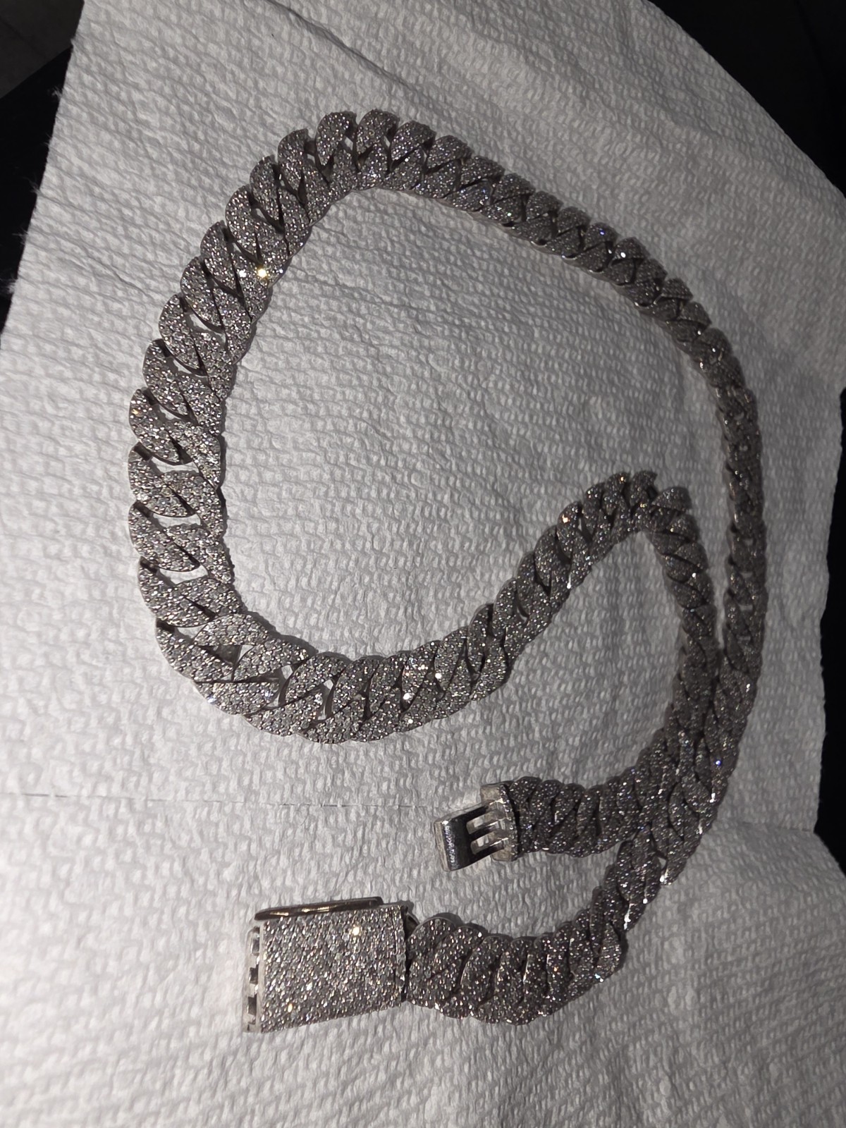 Natural Diamond 14ct,22inch,10mm Silver Unique Miami Cuban Chain Necklace