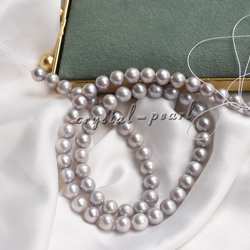 36″ 30 ” 22″ 18″ natural 9-8 mm AAA+ Tahitian grey PEARL NECKLACE 14K GOLD