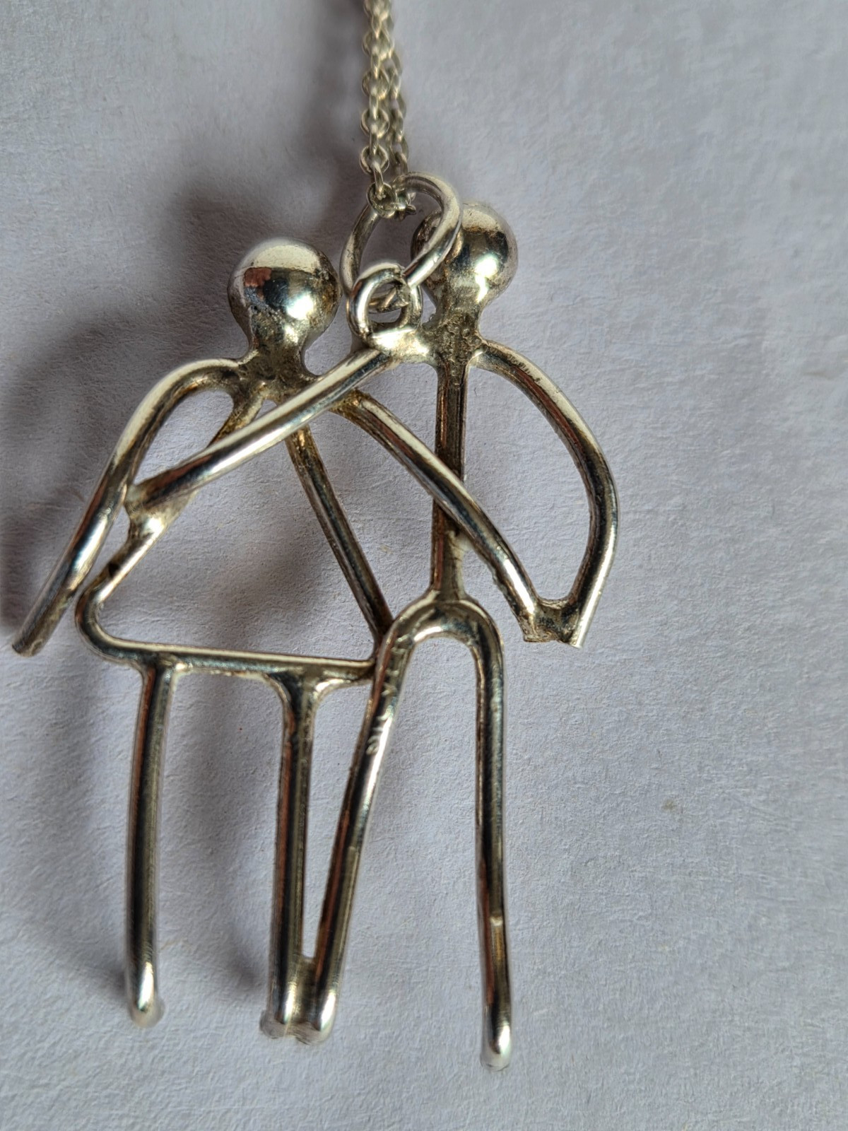 Sterling Silver Handmade Minimalist Figures Pedant Necklace