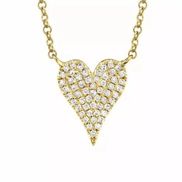1.20Ct Round Cut Moissanite Heart Women’s Pendant 14k Yellow Gold Plated