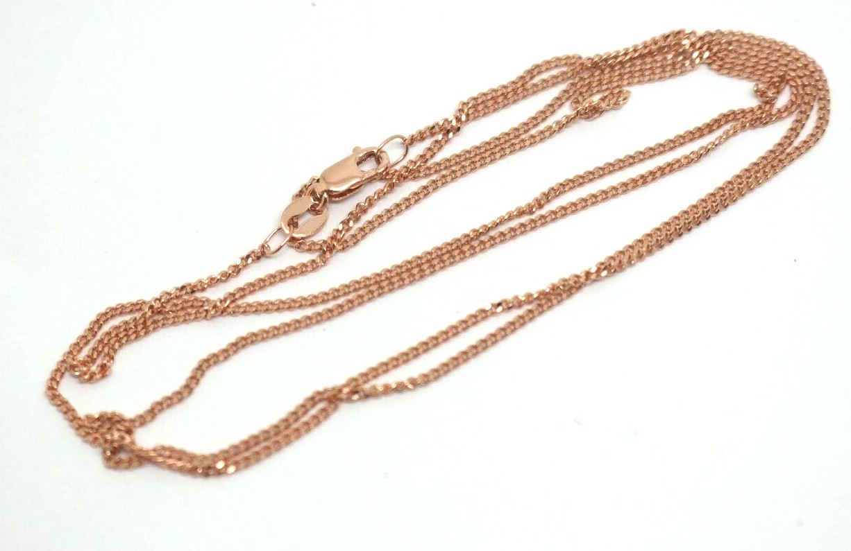 Genuine 9ct 9k 375 Rose Gold Kerb Curb Chain Necklace 70cm 3.9 grams