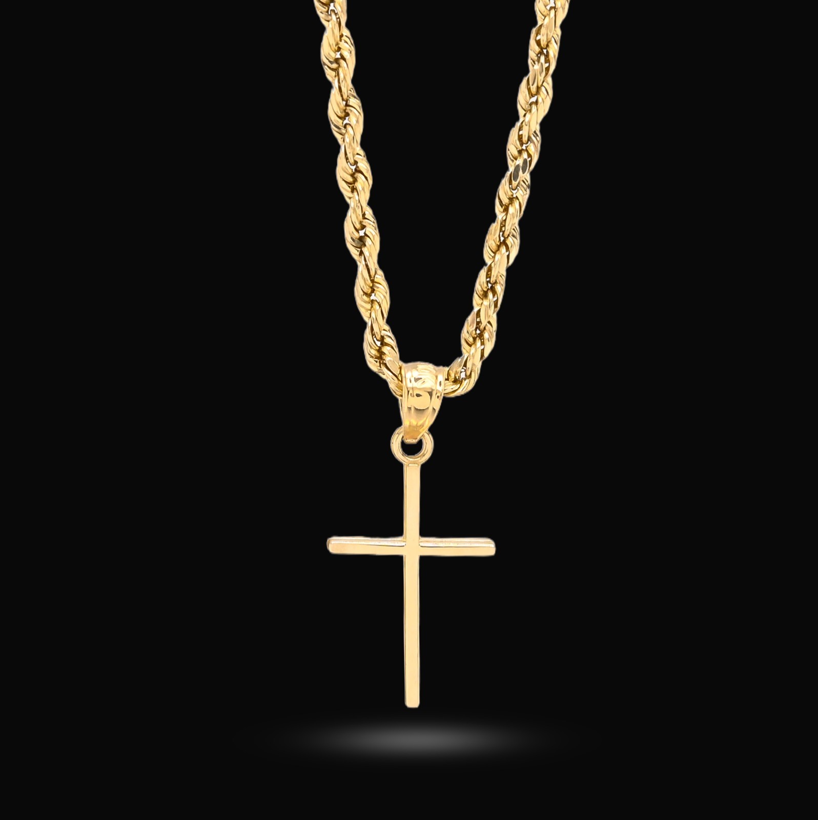 10k Yellow Gold Unisex Adults Cross Pendant Religious 0.6g Charm
