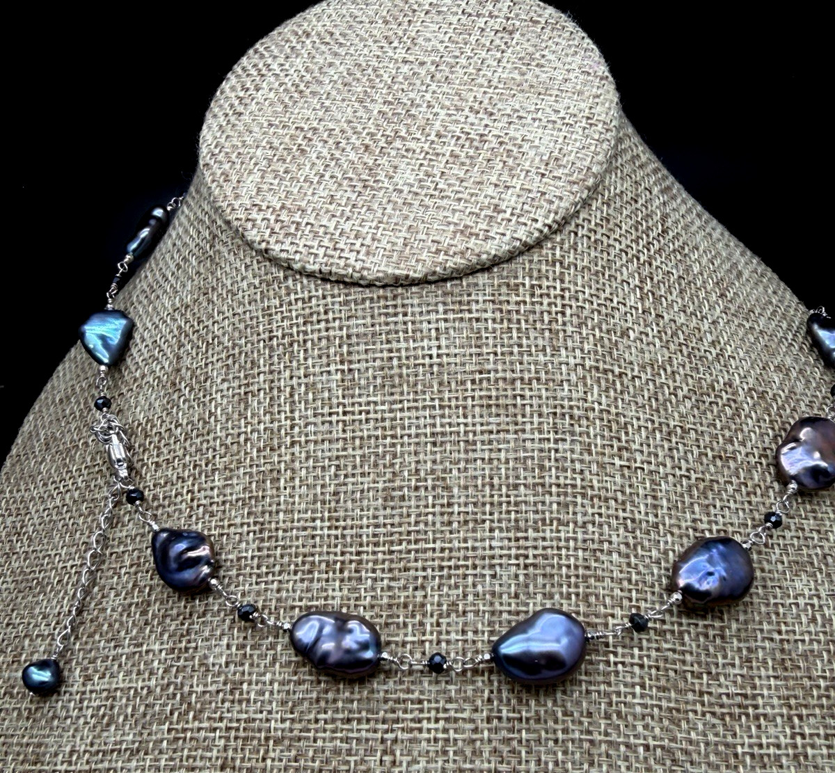Honora Sterling Silver Purple iridescent Keshi Pearl up to 21″ Necklace new