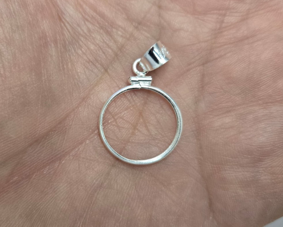 925 Sterling Silver 1 Cent Penny Coin Bezel Frame 19mm Screw Top Coin Edge