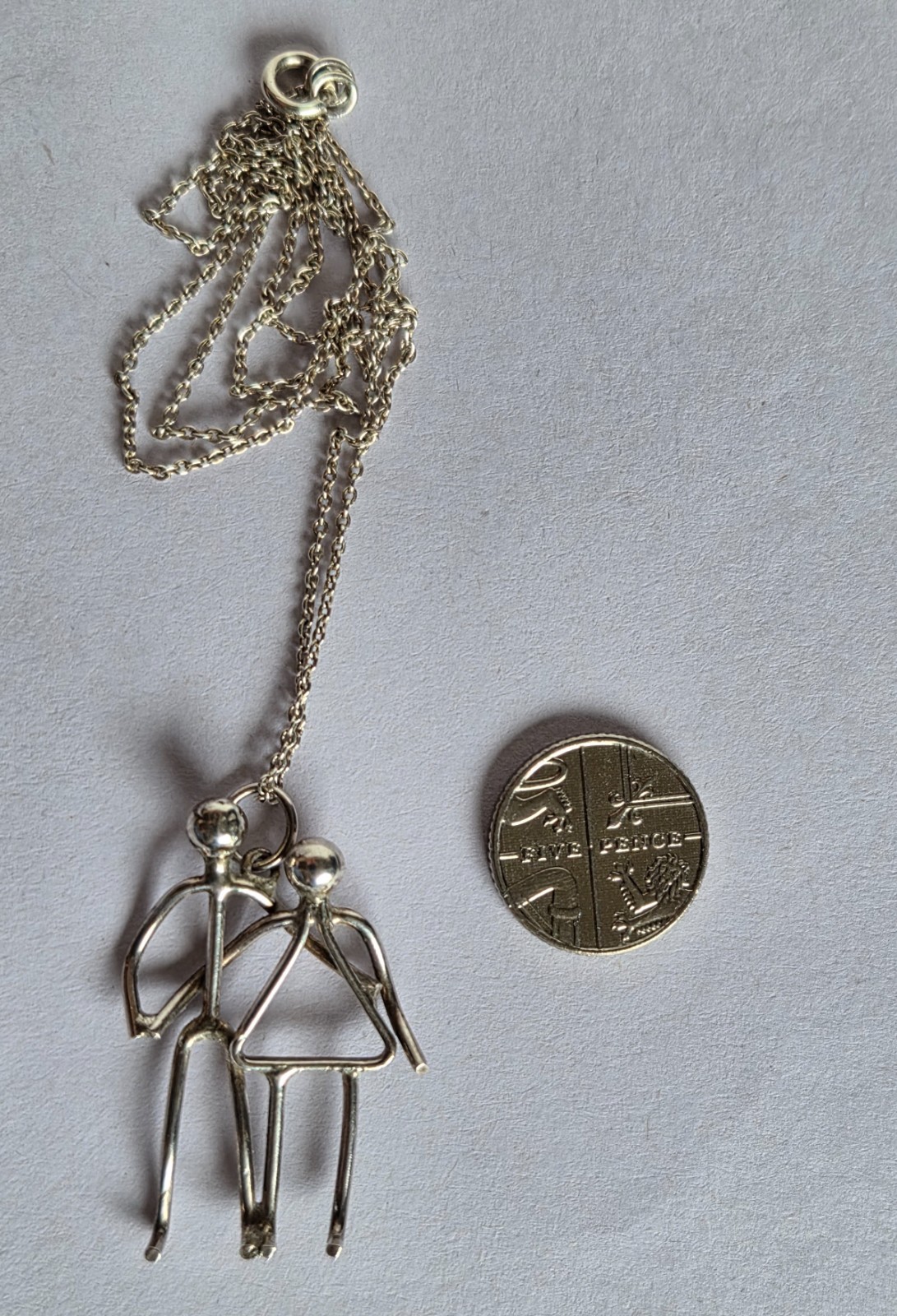 Sterling Silver Handmade Minimalist Figures Pedant Necklace