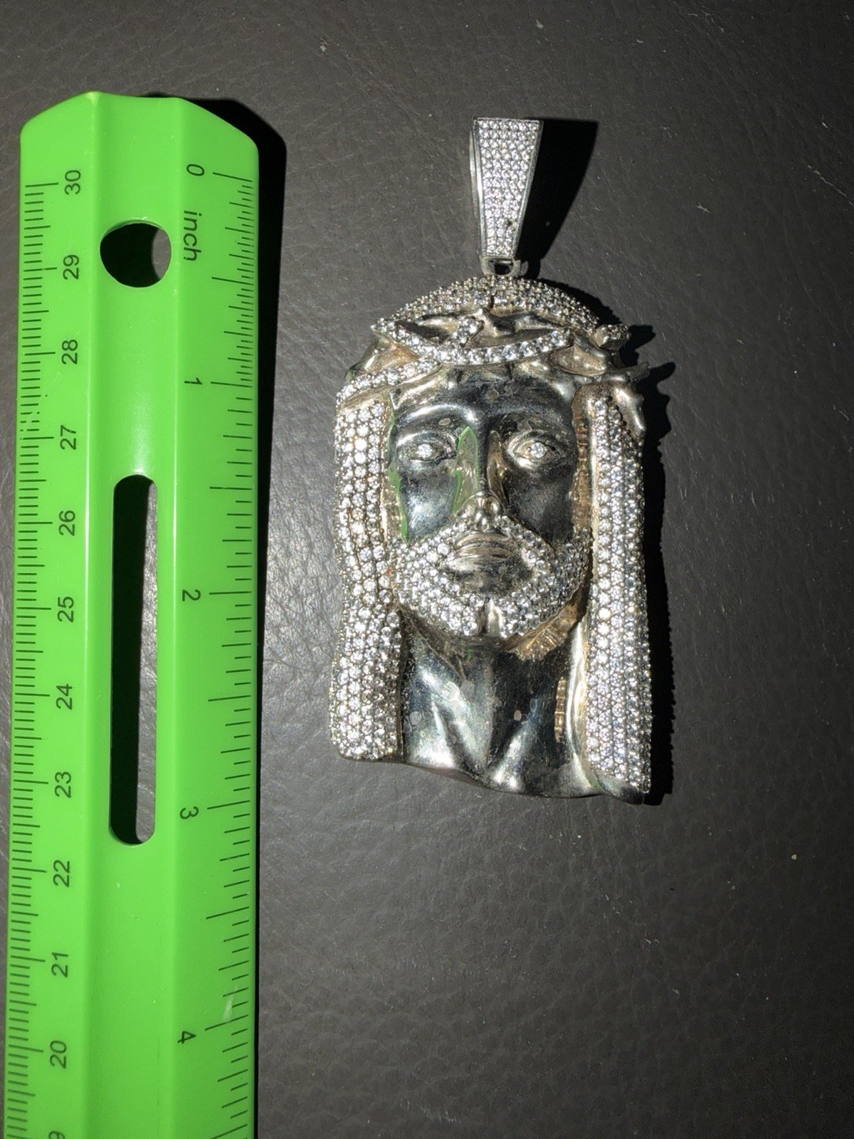 MOISSANITE Iced Out Hip Hop Jesus Face Pendant-925 Silver, 3.25” LONG