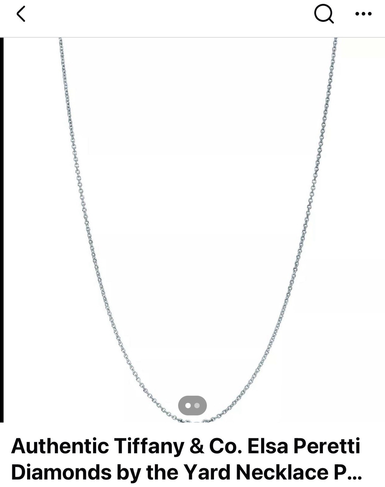 Authentic Tiffany & Co. Elsa Peretti Diamonds by the Yard Necklace Pouch