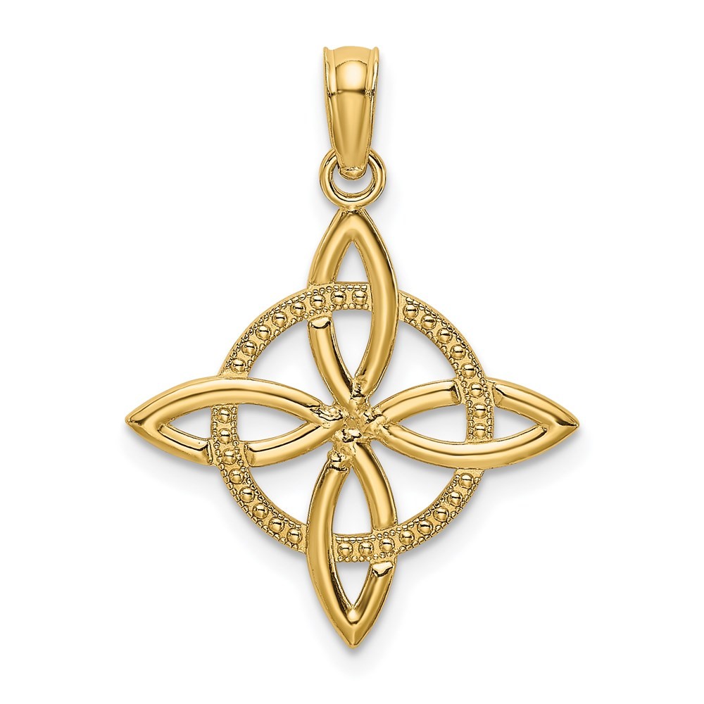 14k Yellow Gold Small Celtic Eternity Knot Charm Pendant 0.76gm
