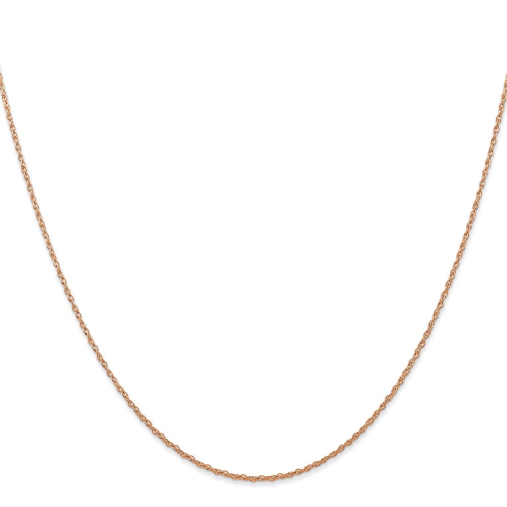 14K Rose Gold Carded .7mm Cable Rope with Spring Ring Clasp Chain Necklace 20″