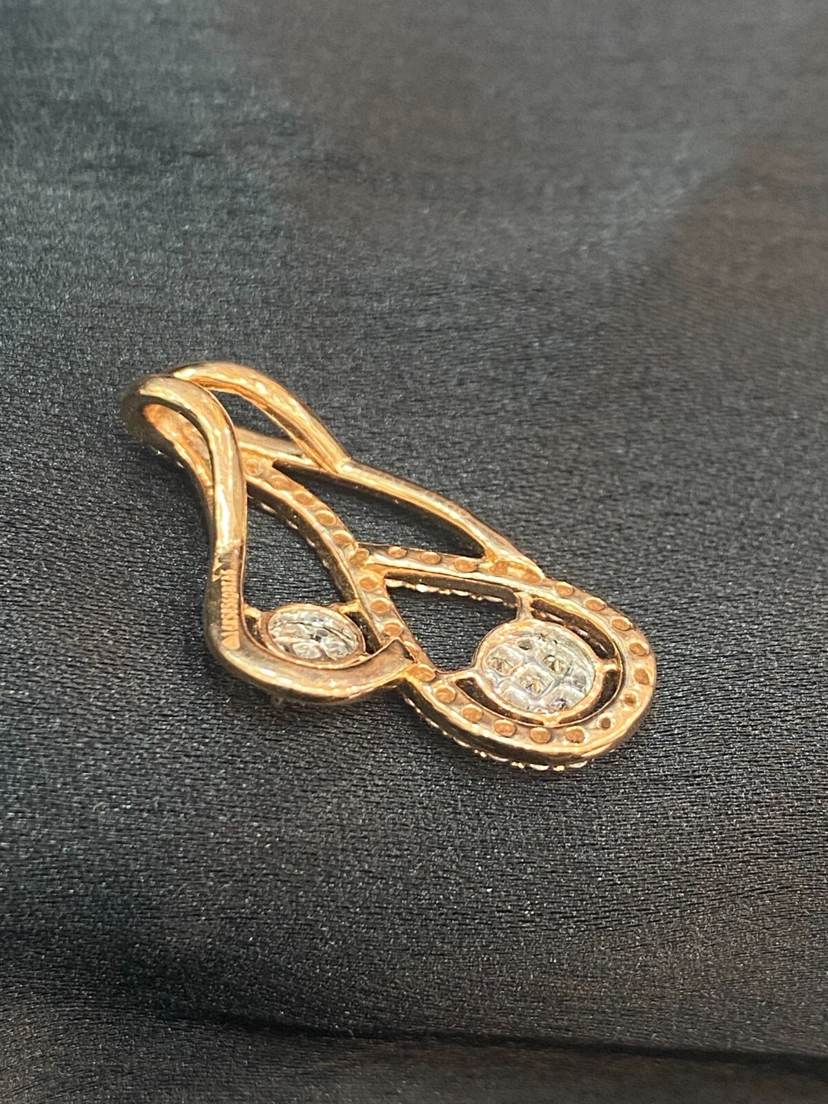 Pave 0.75 Carats Round Brilliant Cut Diamonds Pendant In Certified 14K Rose Gold