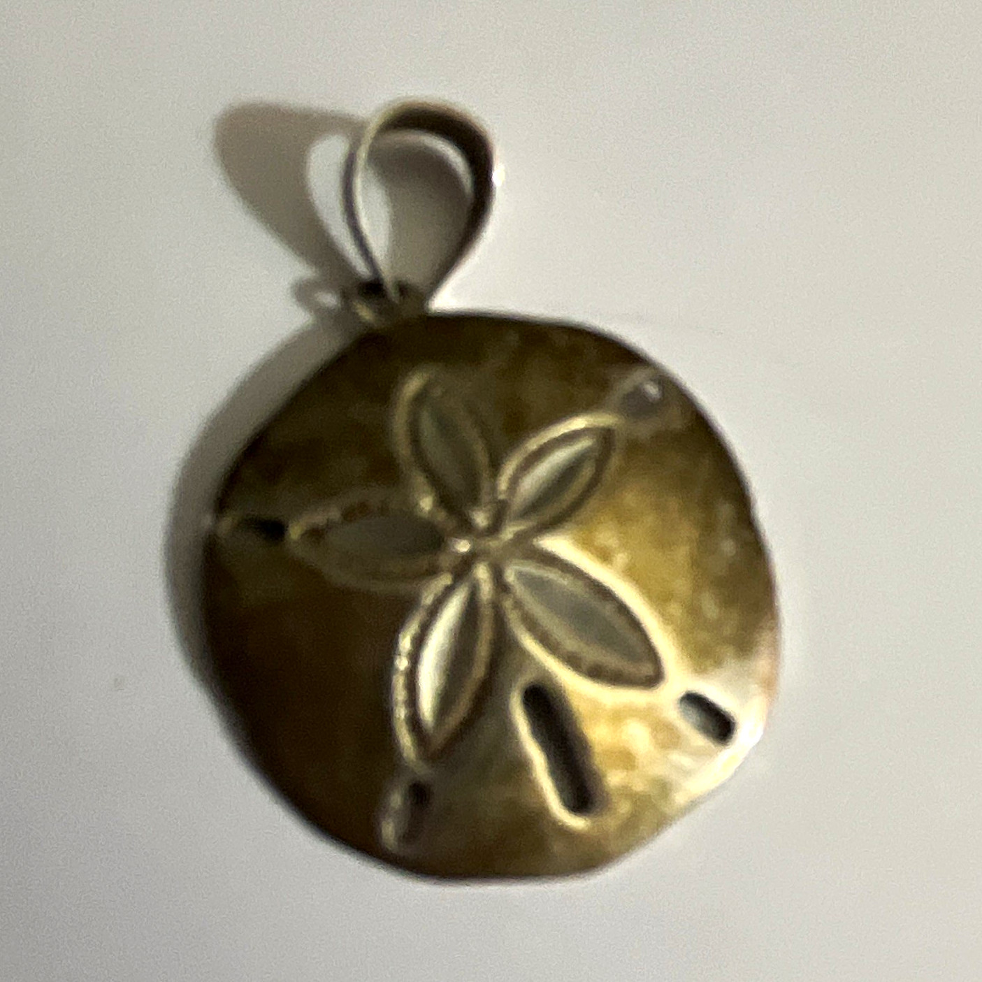 925 Sterling Silver Round Sand Dollar Charm Pendant, Beach Theme, No Stone