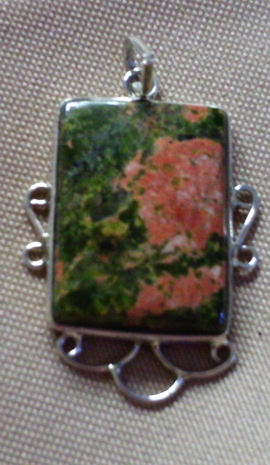 Pendant – Unakite fancy rectangle